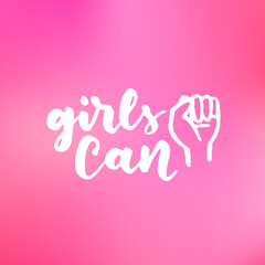 Women's rights quote, phrase. Vector lettering about feminism, woman rights, motivational slogan. Women support and empower, care of yourself, self-care poster.