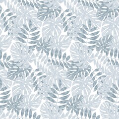 Modern leaves pastel pattern, great design for any purposes. Abstract art nature background vector. Tropical jungle leaves seamless pattern. Palm leaves. Decoration wallpaper. Fabric pattern.