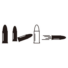 bullet set, icon vector illustration sign - obrazy, fototapety, plakaty