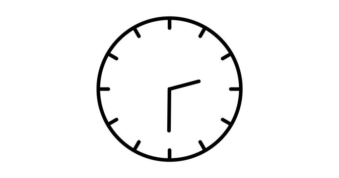 clock face animation video 4k. watch time arrows spinning turning.  24h hours