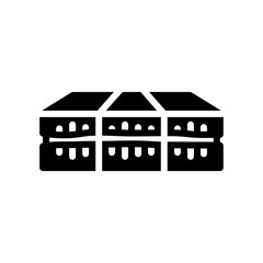 Martabak Vector Icon in Glyph Style. martabak is made with thin stretched wheat dough which is gathered and overlayed onto an egg and minced meat filling. Vector illustration icon for app, web, logo