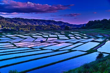 Badkamer foto achterwand 棚田の風景（山形県朝日町）  © Watanabe