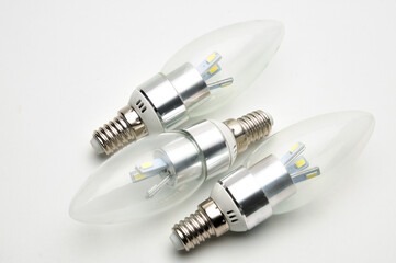 Economic LED lamp for lighting on a white background