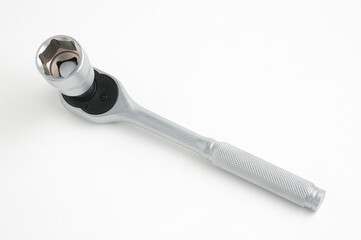Wrench for nuts and bolts on a white background