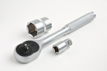 Wrench for nuts and bolts on a white background