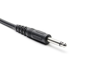 Audio cable with XLR and TRS jack connectors for microphones and professional audio equipment on a white background