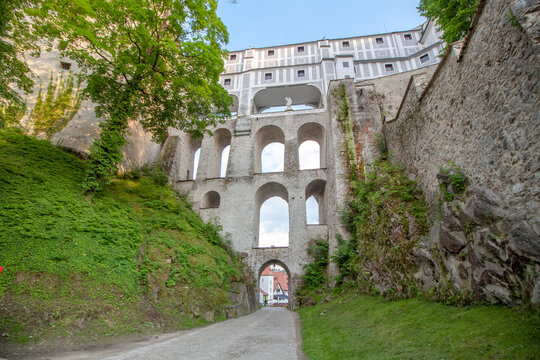bridge over the castle moat - Česk&yacute; Krumlov