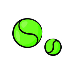 Tennis ball in drawing style isolated vector. Hand drawn object illustration for your presentation, teaching materials or others.