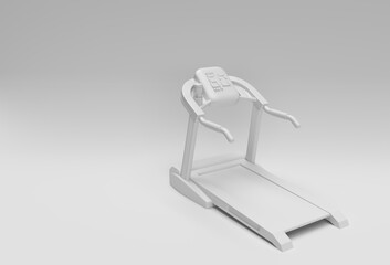 3d Rendering Treadmill or Running Machine on white Background