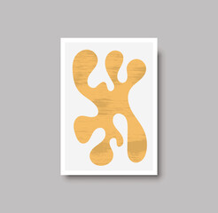 Matisse inspired contemporary poster with textured abstract organic shapes in neutral colors, vector illustration. Matisse print for wall art and wall decoration