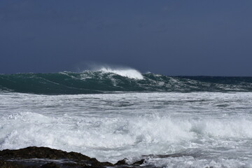 the waves of the sea demonstrate their power