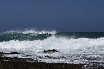the waves of the sea demonstrate their power