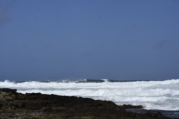 the waves of the sea demonstrate their power