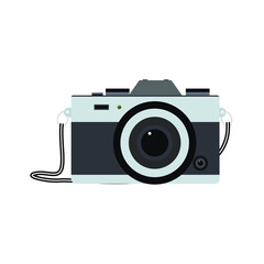 hanging camera vector flat style concept