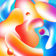 Colorful Liquid Square Background for Social Media. Vector illustration