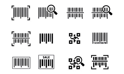  Barcode icon set vector design 