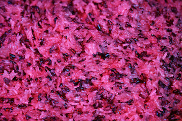 Colorful Thai Sweet Sticky Rice for Mango famous Thai Dessert food in Thailand.