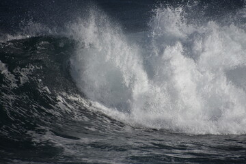 Naklejka premium the waves of the sea demonstrate their power