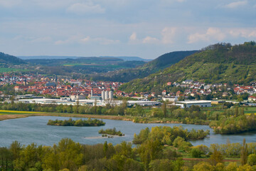 Fototapeta na wymiar Blick vom Spitzberg bei Limbach in die Mainebene, Landkreis Hassberge, Unterfranken, Franken, Bayern, Deutschland
