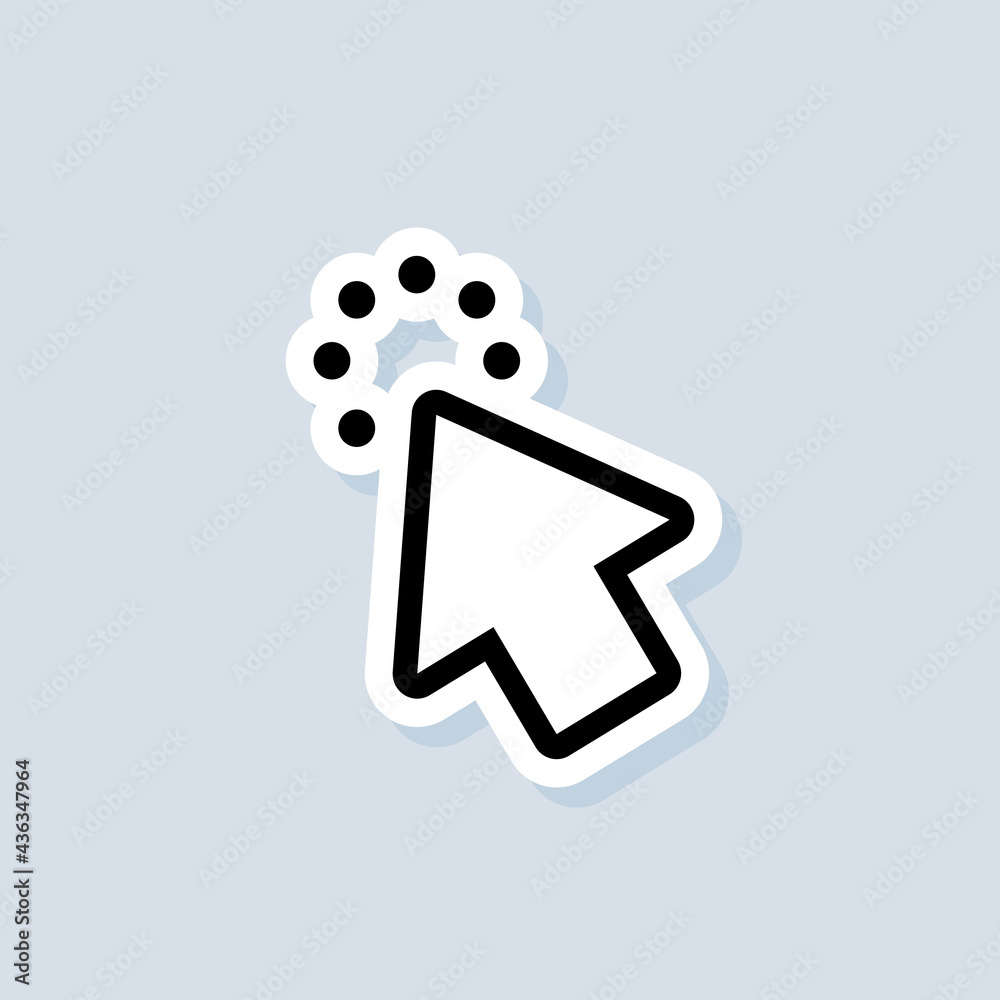Poster pointer icon sticker. cursor sign. click icon. computer mouse, cursors, pointing. arrow and wait. ve