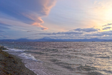Seascape with a view of Avachinskaya Bay, Kamchatka