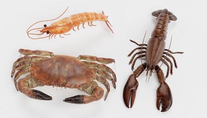 Realistic 3D Render of Crustacean (Edible)