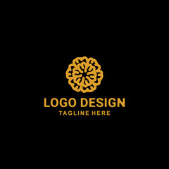 Design Logo vector Ornament Nature Leaf Niche With Line Art Style