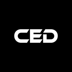 CED letter logo design with black background in illustrator, vector logo modern alphabet font overlap style. calligraphy designs for logo, Poster, Invitation, etc.
 - obrazy, fototapety, plakaty