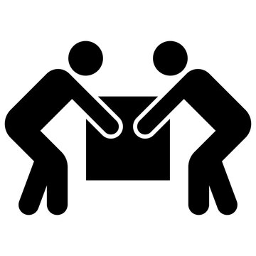 Two person lift Symbol Sign Isolate on white Background