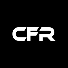 CFR letter logo design with black  background in illustrator, vector logo modern alphabet font overlap style. calligraphy designs for logo, Poster, Invitation, etc.
