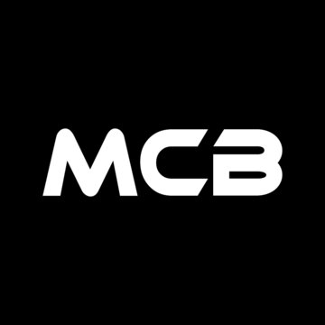 MCB letter logo design with black background in illustrator, vector logo modern alphabet font overlap style. calligraphy designs for logo, Poster, Invitation, etc.
