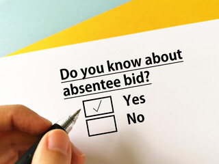 Questionnaire about auction