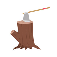 tree trunk with ax