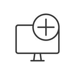 Obraz premium Monitor icon. Computer symbol modern, simple, vector, icon for website design, mobile app, ui. Vector Illustration