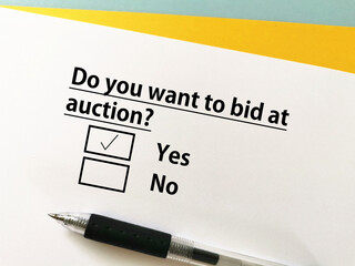 Questionnaire about auction