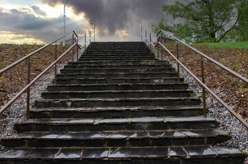 stairway to the cloudy sky