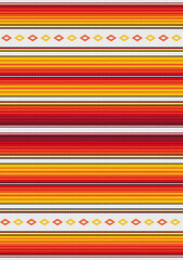 Ethnic boho fabric illustration. Colorful stripes background. Mexican style vector seamless pattern. Serape design. Western decor style. Slavic folk pattern.