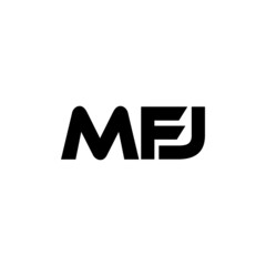 MFJ letter logo design with white background in illustrator, vector logo modern alphabet font overlap style. calligraphy designs for logo, Poster, Invitation, etc.
