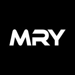 MRY letter logo design with black background in illustrator, vector logo modern alphabet font overlap style. calligraphy designs for logo, Poster, Invitation, etc.
