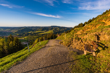 Mountain tour along the Alpenfreiheit premium trail near Oberstaufen