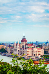Fototapeta na wymiar Beautiful view of Hungarian parliament, Budapest , Hungary