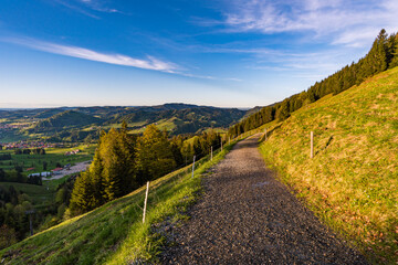 Mountain tour along the Alpenfreiheit premium trail near Oberstaufen