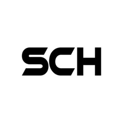 SCH letter logo design with white background in illustrator, vector logo modern alphabet font overlap style. calligraphy designs for logo, Poster, Invitation, etc.