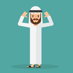 Arabic businessman showing gesture of disapproval