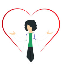 Cardiology doctor. Heart, doctor and healthcare concept.