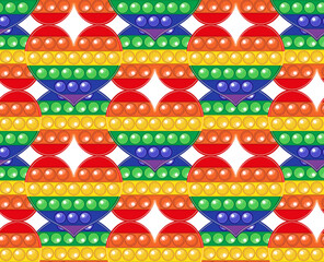 Popit colorful rainbow seamless pattern fidget sensory antistress toy pop it endless texture print background - obrazy, fototapety, plakaty