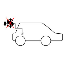 Free charging station sign for electric vehicles. On white background.