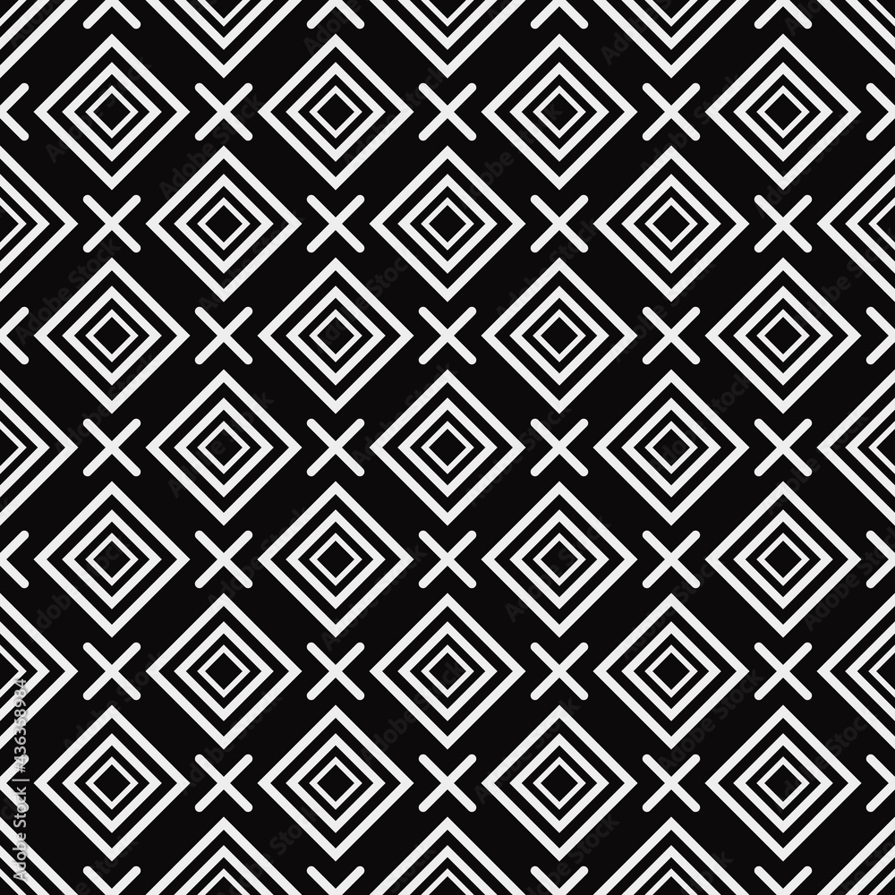 Poster diagonal rhombuses make simple ornament. vector monochrome in one squares.