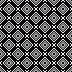 Diagonal rhombuses make simple ornament. Vector monochrome in one squares.