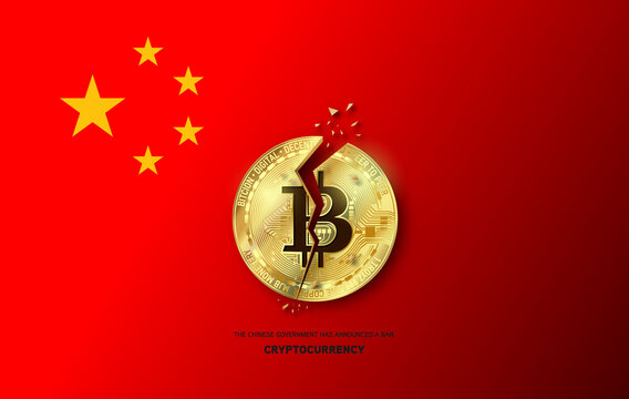 China government has announced a ban on financial institutions from using.cryptocurrency on cracked bitcoin concept